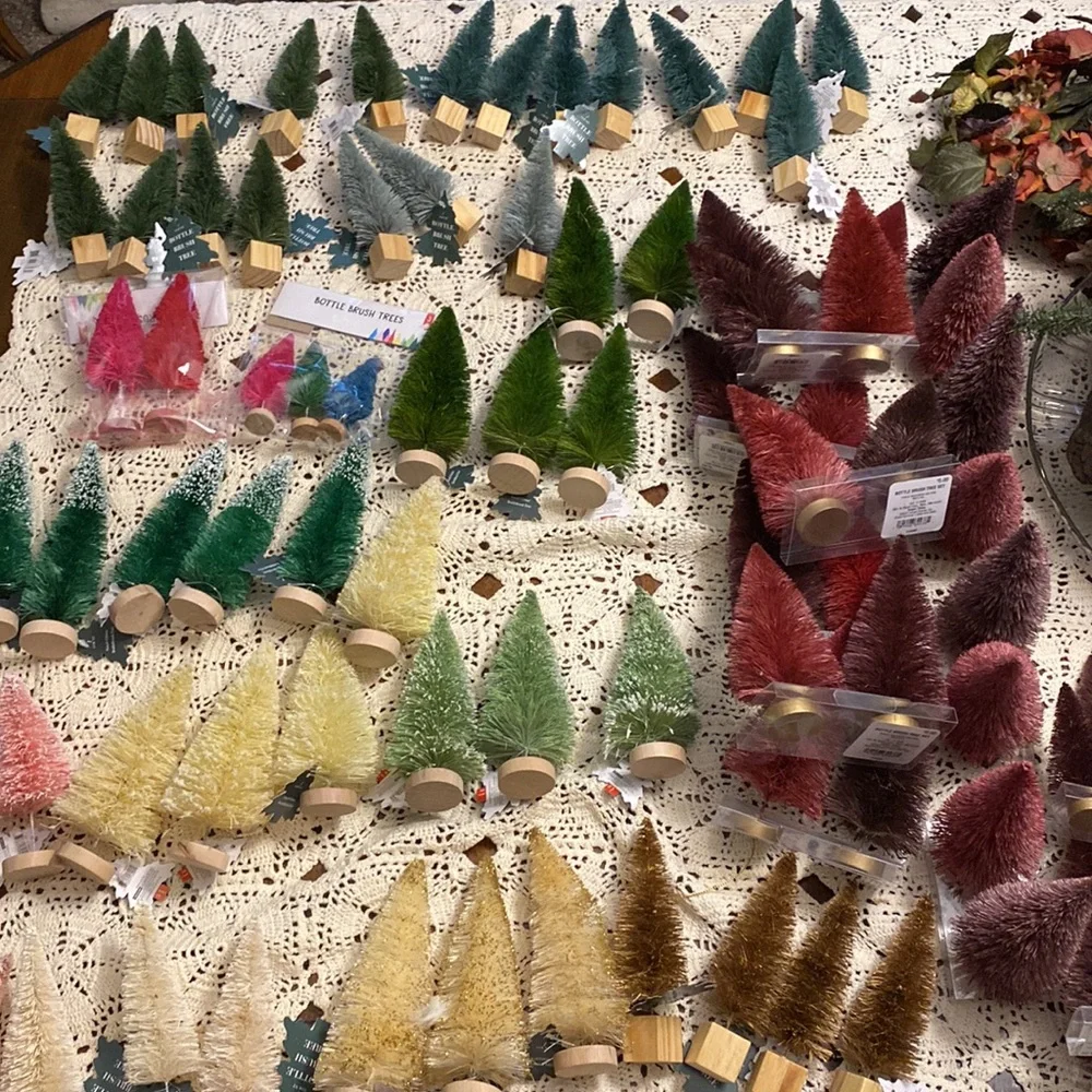 Target bottle brush Christmas tree set pink purple gold bullseye playground